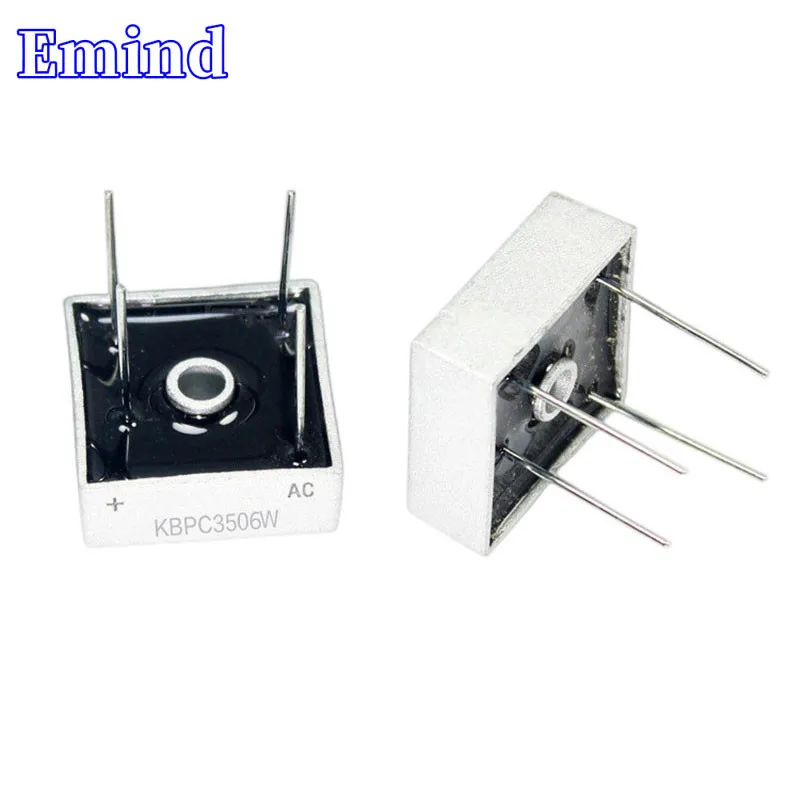 2Pcs KBPC3506W Bridge Rectifier 35A/600V DIP-4 Square Bridge Cuttable Feet GBU Footprint Bridge Stack