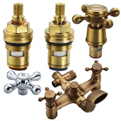 Copper Ceramic Valve for Antique Bronze Shower System Replacement, Hot Cold Water