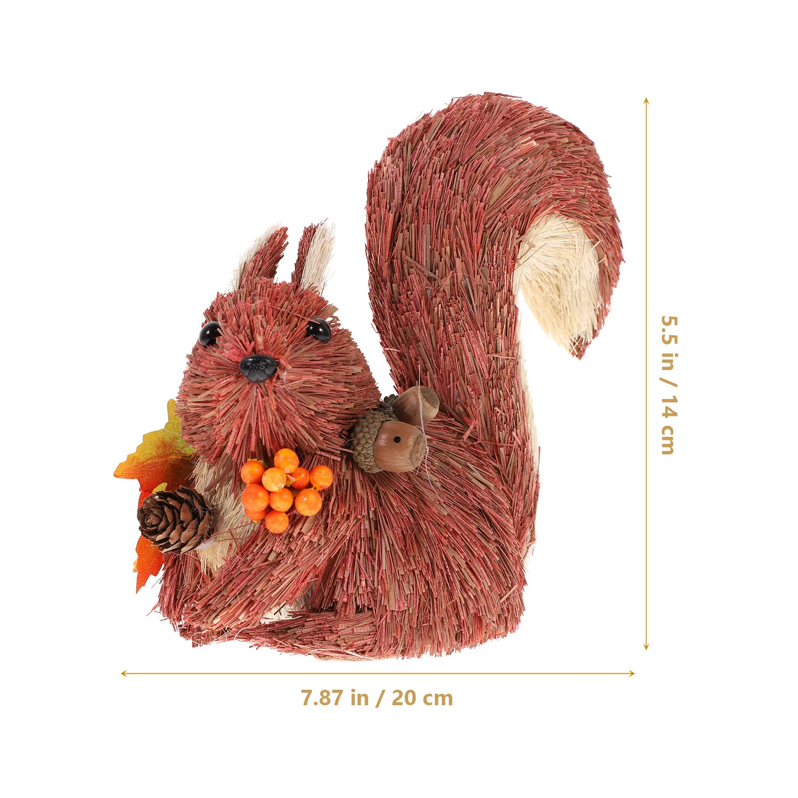 Wooden Squirrel Desktop Ornament Miniature Lawn Decor Home Patio Tabletop Garden Decoration Xmas Landscape Decoration