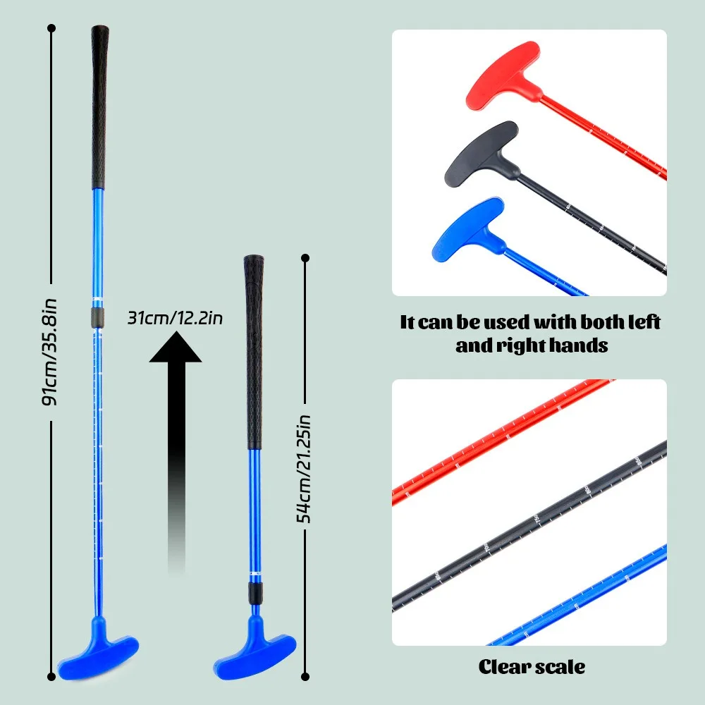 Телескопическая клюшка для гольфа, двухсторонняя нескользящая клюшка для гольфа для юниоров, удобная на ощупь, износостойкая клюшка для любителей
