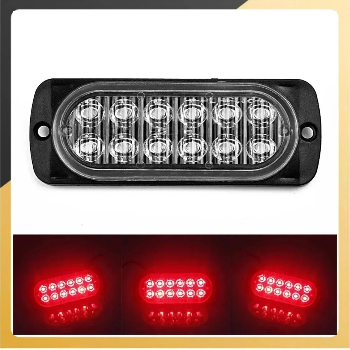 Car 12 LED Off-road SUV Trucks Safety Urgent Working Fog Light Lamp DC 12V-24V 333mA Plastic LED Urgent Light Accessories