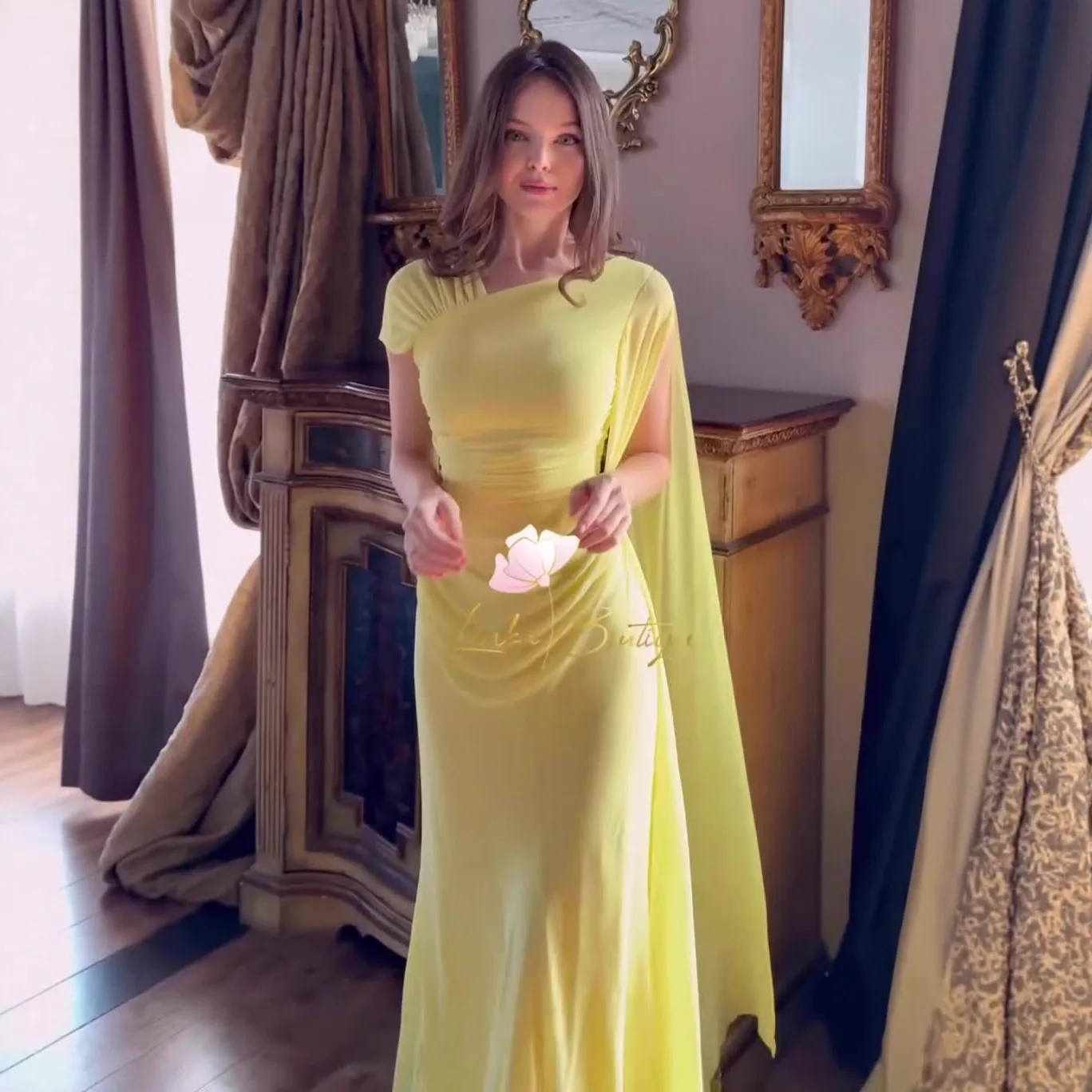 

Новое ярко-желтое тонкое длинное платье с коротким рукавом и завязкой на талии, женское легкое удобное светло-голубое черное светло-розовое элегантное платье