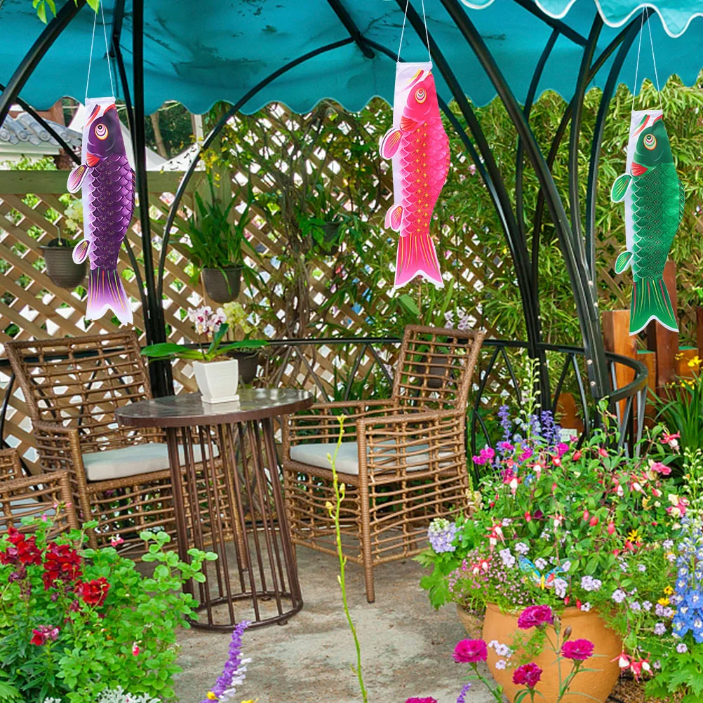 

6Pcs Carp Flag Japanese Style Wind Sock Outdoor Hanging Decor Restaurant Festival Pendant Vibrant Colors Durable Windsocks