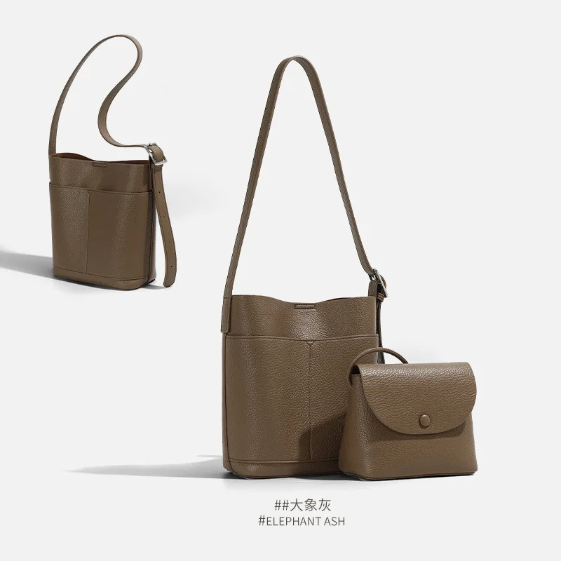 

High-end handbag, Korean-style casual shopping bucket bag, versatile single shoulder bag