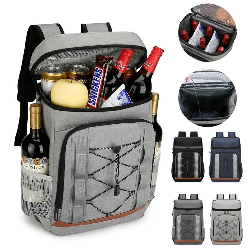 30L Waterproof Picnic Refrigerator Lunch Bags Outdoor Camping Picnic Backpack Aluminum Foil Food Cooler Warm Keeping Bag