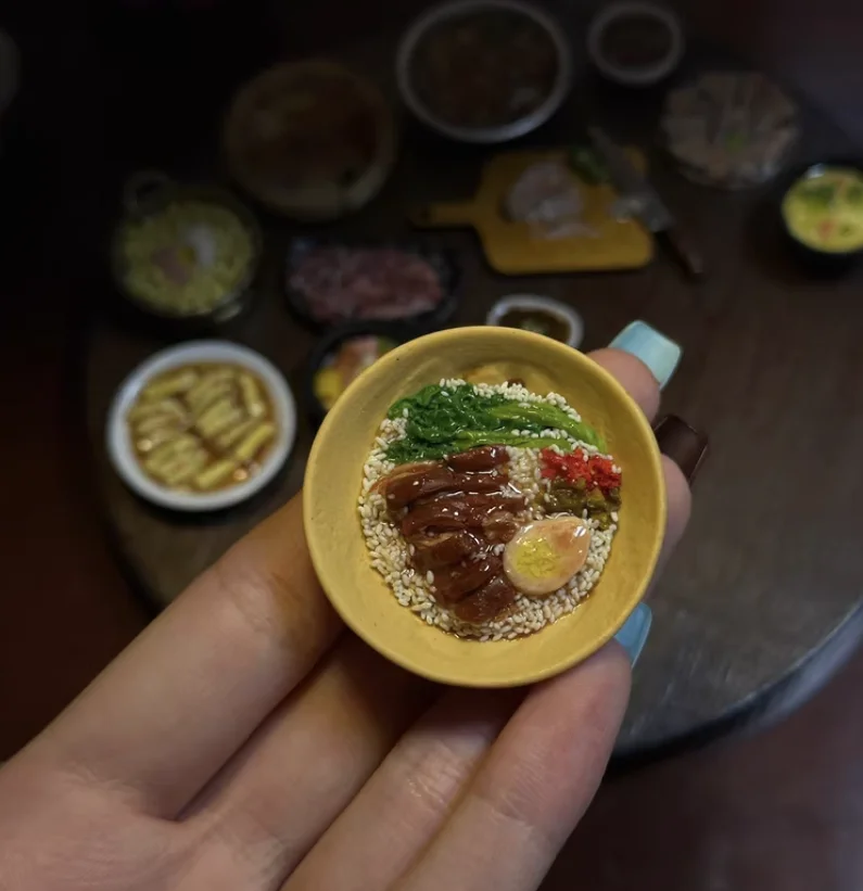 Handmade Miniature Clay Food Japanese Sashimi Cutting Board Chinese Chili Dip Tiny Bento Box Stone Pot Rice Realistic Mini Dish - Image 2