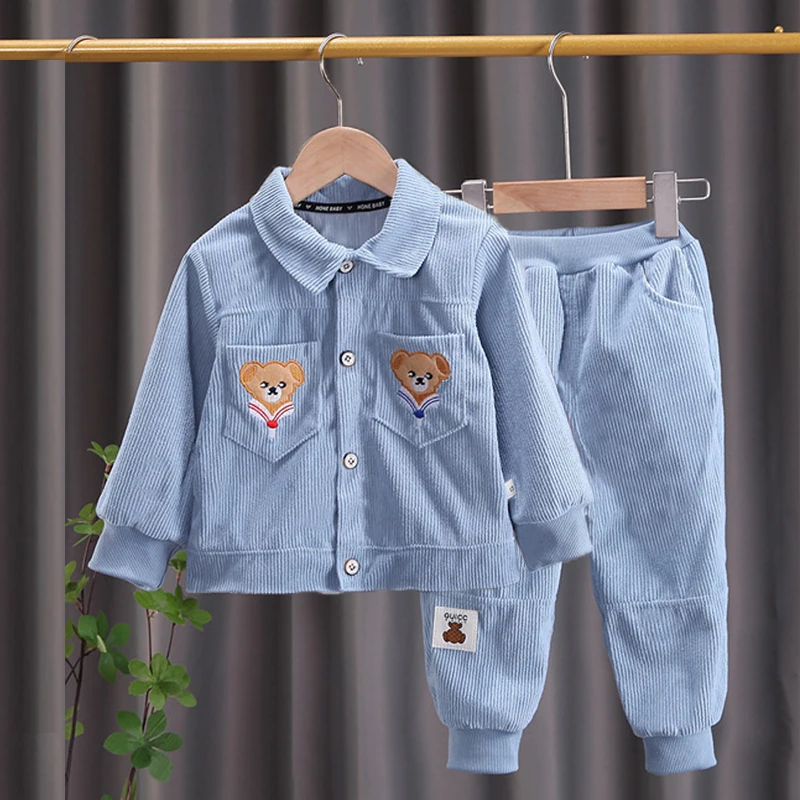 Cute Bear Spring Autumn Long Sleeve Kids Clothes Pants Suits Toddler Children Sportswear Casual Kids Outfits For 1 to 5 Years