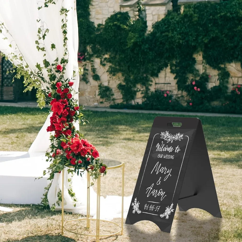 Large 15x30 Inch Double-Sided A-Frame Chalkboard Sign, Foldable for Outdoor and Indoor Use in Weddings, Restaurants