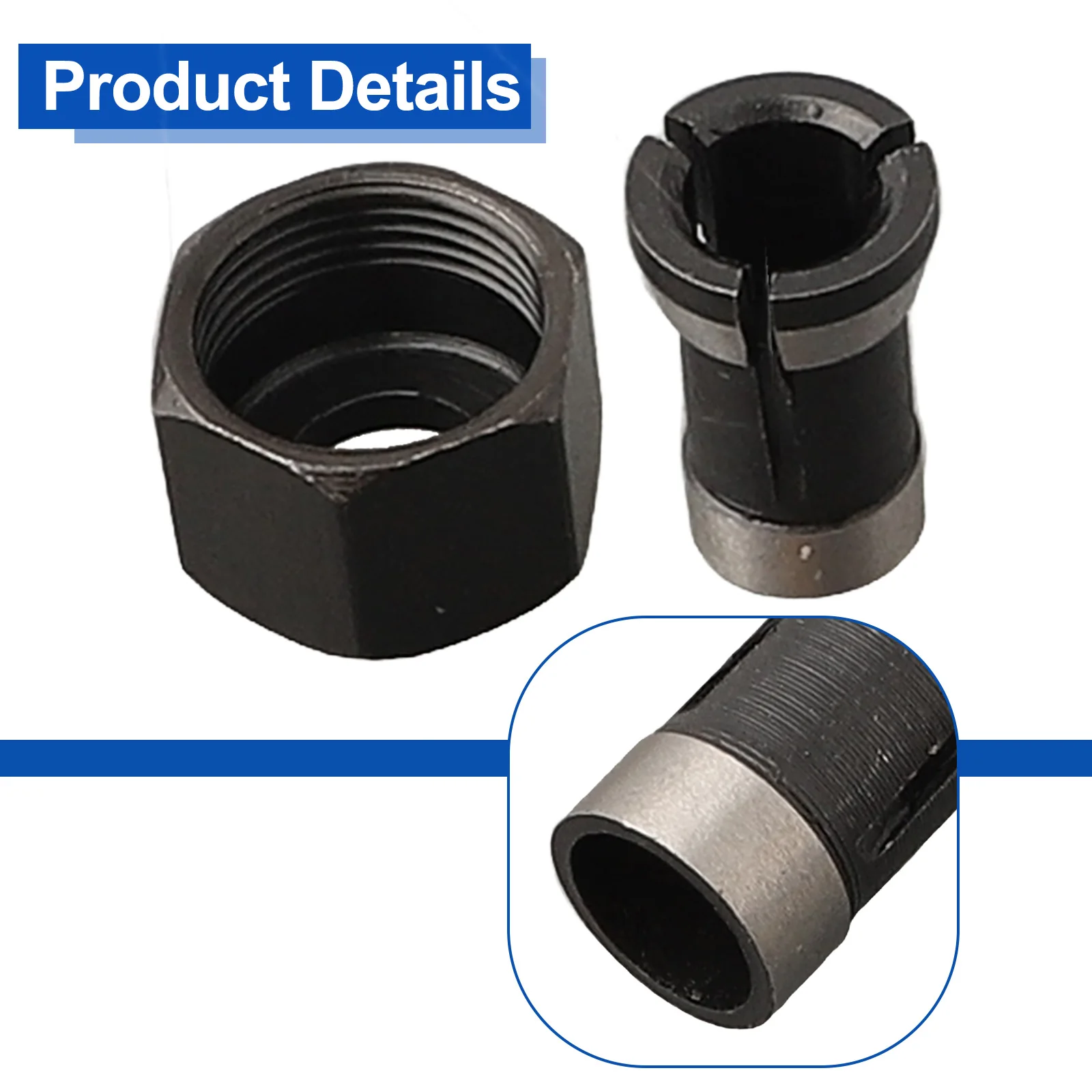 Screw Nut M15 for Router Bit Collet Assembly with Support for 6mm 6.35mm 8mm Shank Sizes Used in Engraving and Trimming Tools
