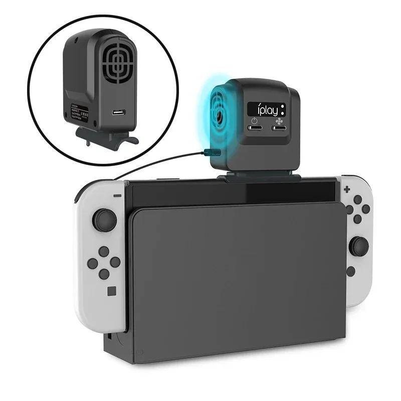 Cooling Fan for NS Switch External Turbo Pumping Cooler Radiator Base Heat Sink Temperature Display for Nintendo Switch OLED