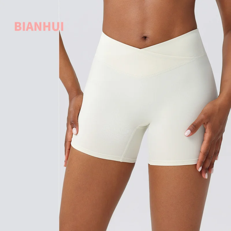 

BIANHUI High-Waist Yoga Shorts Peach Hip-Lifting Tight Sports Women's Shorts Running Fitness Woman Clothing