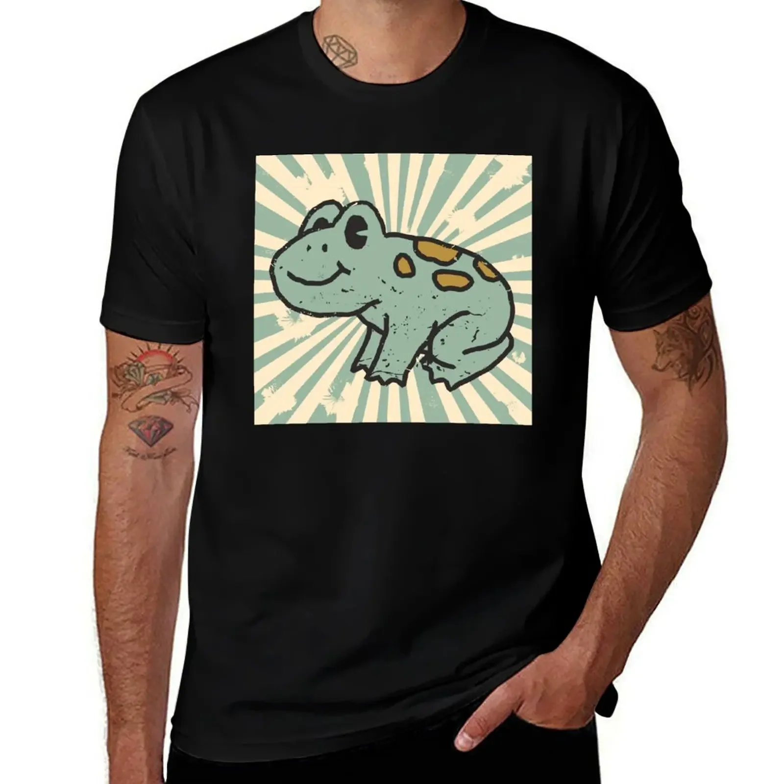

Pattern vintage frog T-Shirt blue archive funny costumes shirts graphic rapper graphic tees shirts graphic tee men