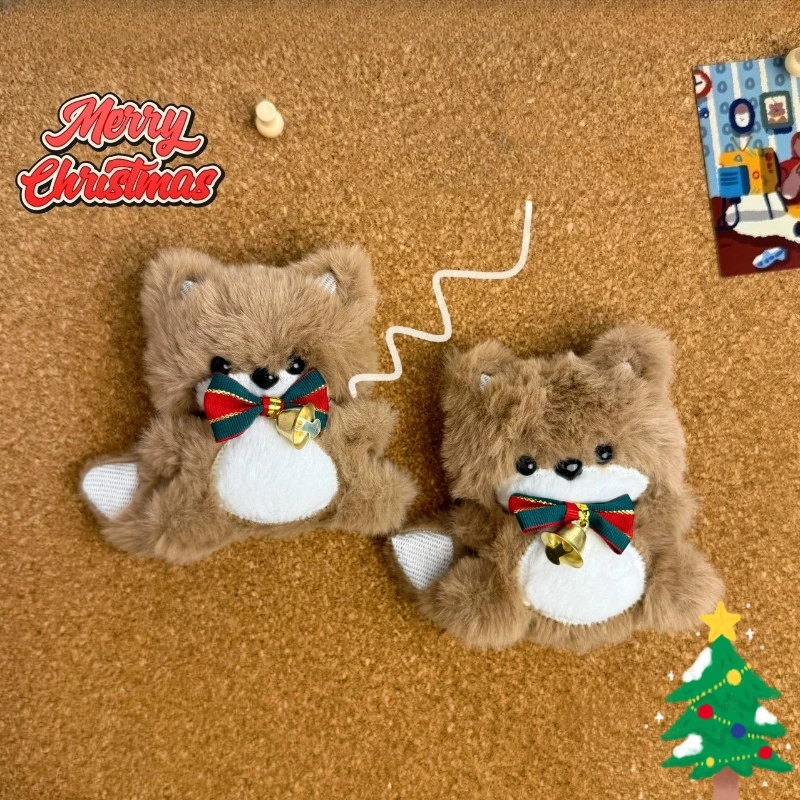 Nuevo zorro de peluche lindo campana de dibujos animados bolsa de zorro colgante accesorios de decoración muñeco de peluche de Navidad regalo para llaveros de niños y niñas