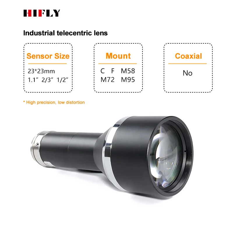 Lensa Telecentris Industri Visi Mesin dengan Distorsi Rendah 110mm C Mount FA