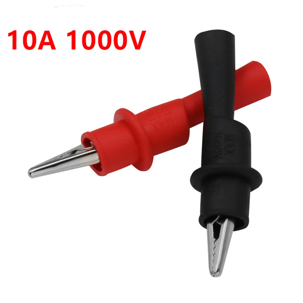 

Тестовый провод «крокодил» красный + черный «крокодил» электрический зажим тестовая вилка для мультиметра тестер зонд 10A 1000A