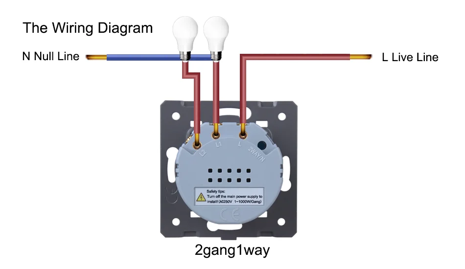 WELAIK EU Standard Single FireWire 1~1000W 220V 5A 2gang1way Smart LED Light  Wall Touch-Switch DIY-Parts Module A921