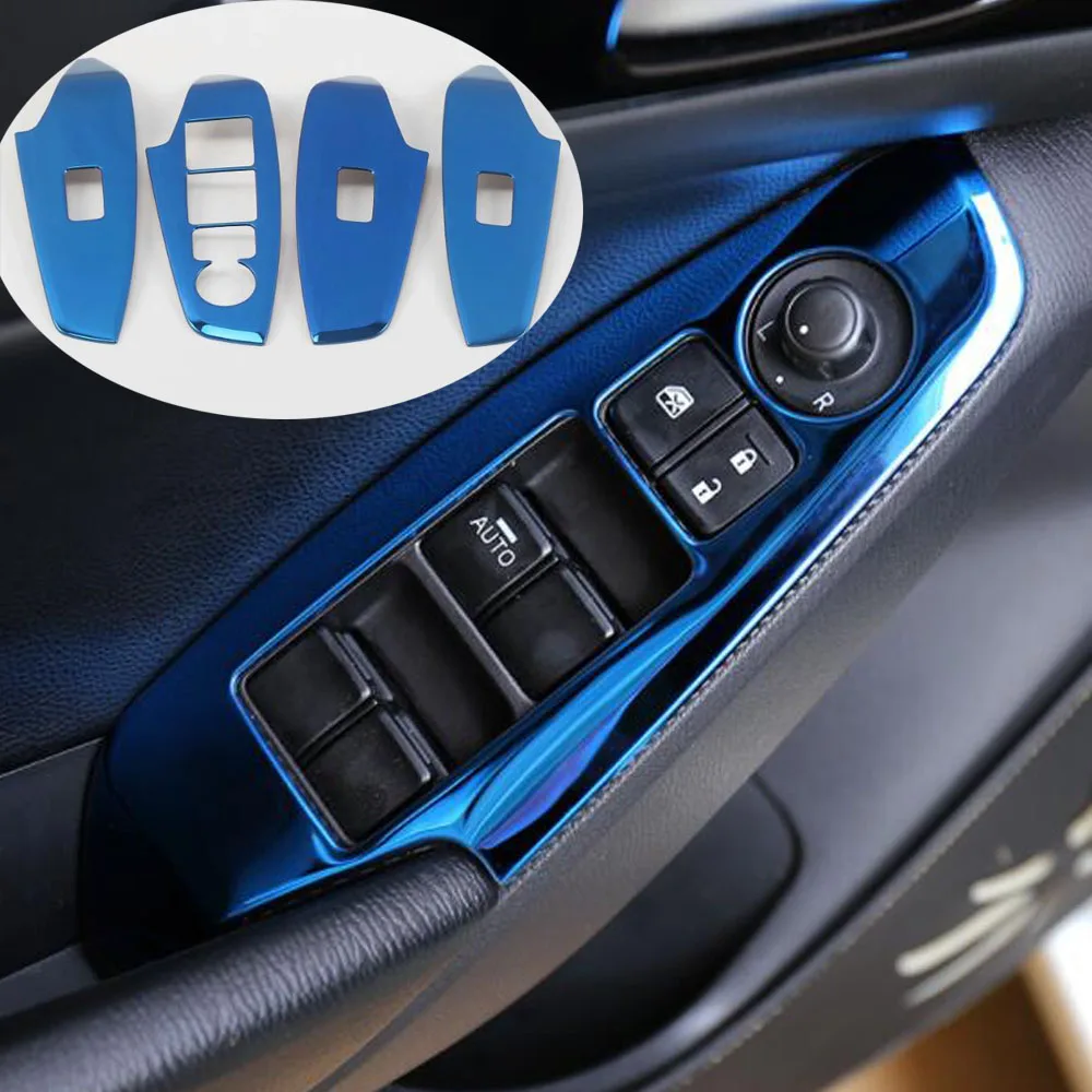 For Mazda 3 Axela M3 2014 2015 2016 2017 2018 2019 Car Cover Door Window Glass Panel Armrest Lift Switch Button Trim Frame 4pcs