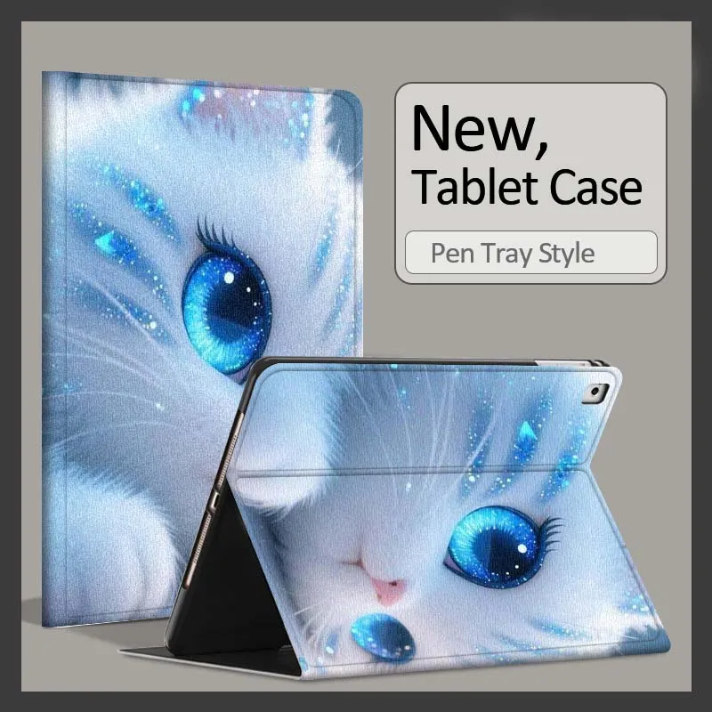 

White Cat Blue Eyes Fashion For Xiaomi Poco Redmi Pad 8 2 4 5 6 6S 7 7S SE Pro 14 11 11.2 12.1 12.5 Inch Tablet Case