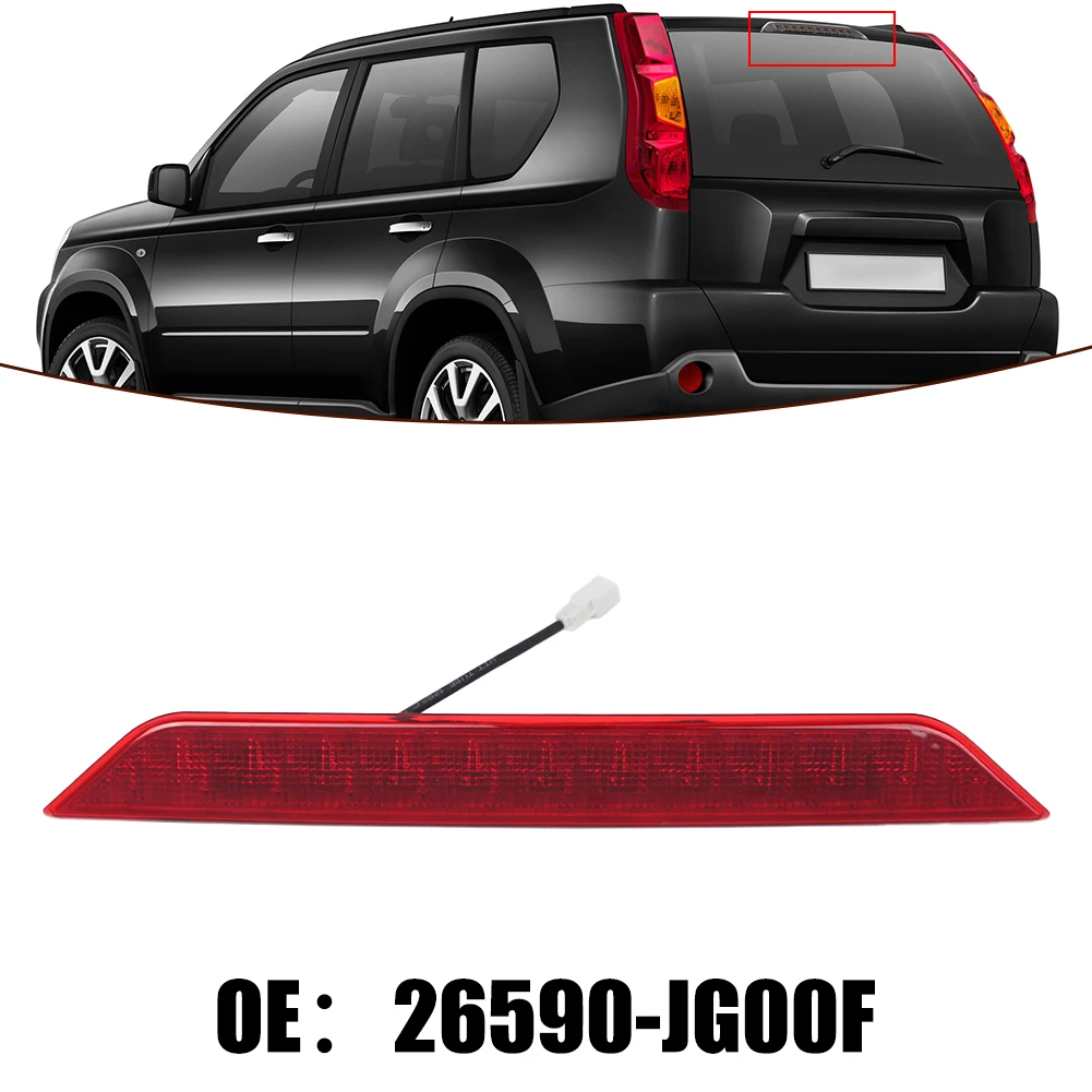 LED Tail Rear High Mount 3rd Brake Light Lamp For Nissan X-Trail T31 2008-2013 ABS+PC Red 12V Easy Install 26590-JG00F