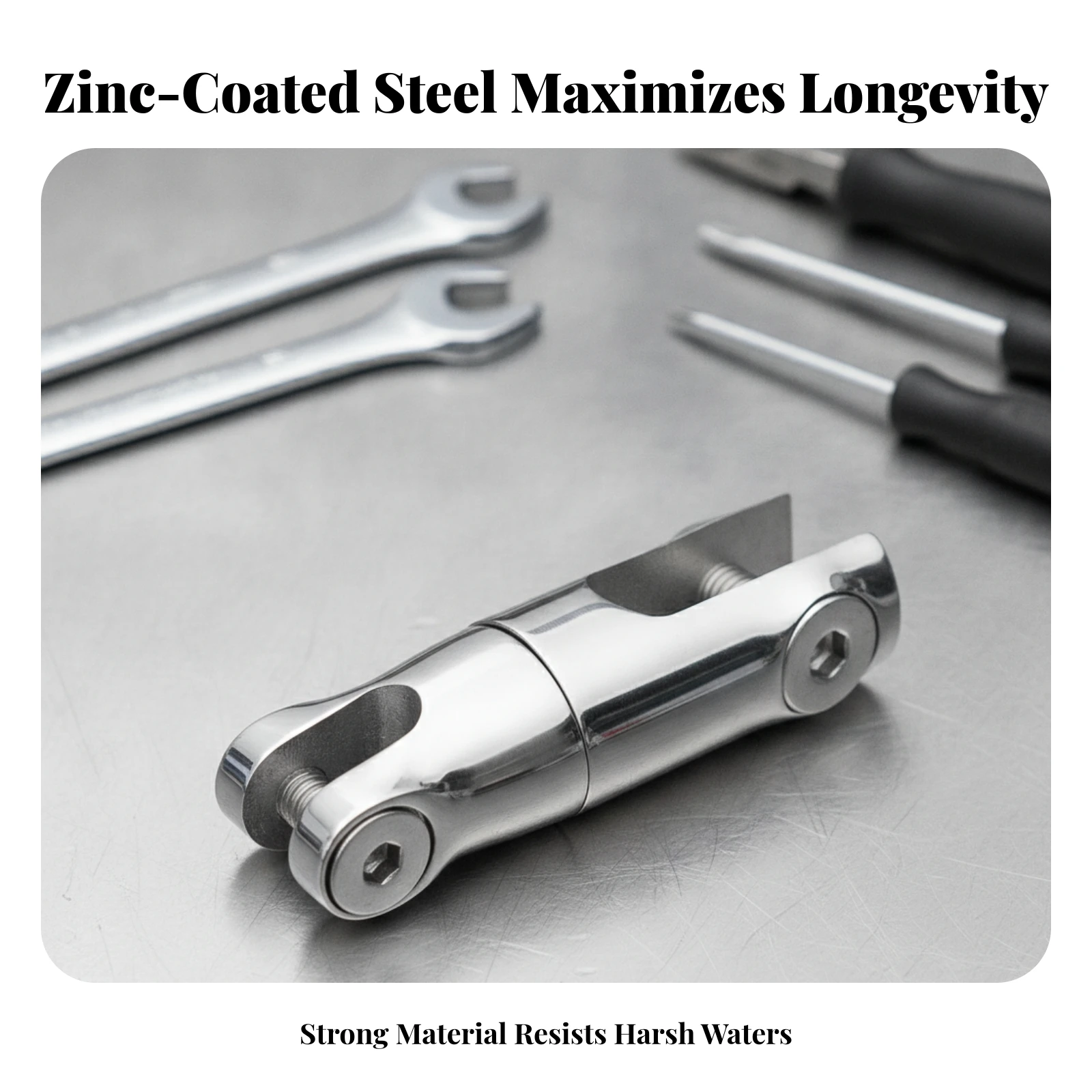 Marine Hardware Two-Section Compact Anchor Link Connector Corrosion Resistant Hinged Chain Coupling Anchor Chain Connector