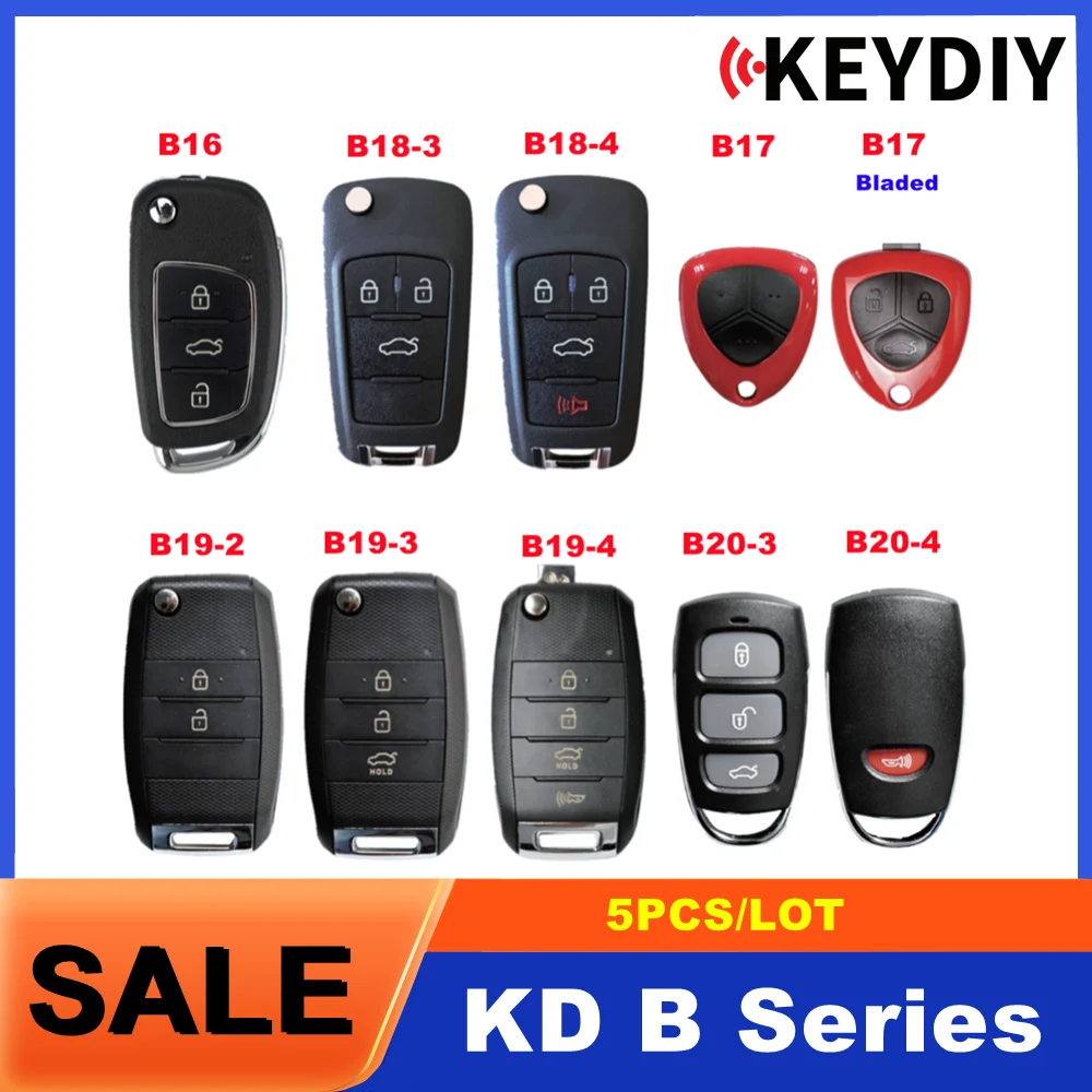 

Универсальный дистанционный ключ KEYDIY KD B16 B17 B18 B19 B20, 5 шт., используемый с программатором KD900/MINI/KD-X2