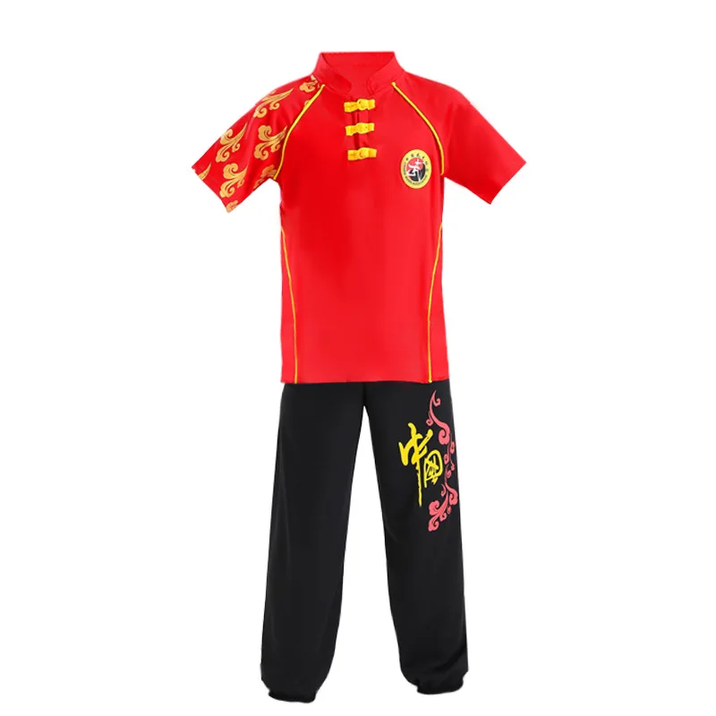 Kung Fu Uniform Martial Arts Taichi T-shirt for boy girl Children Short Sleeves Martial Arts Sets for Summer