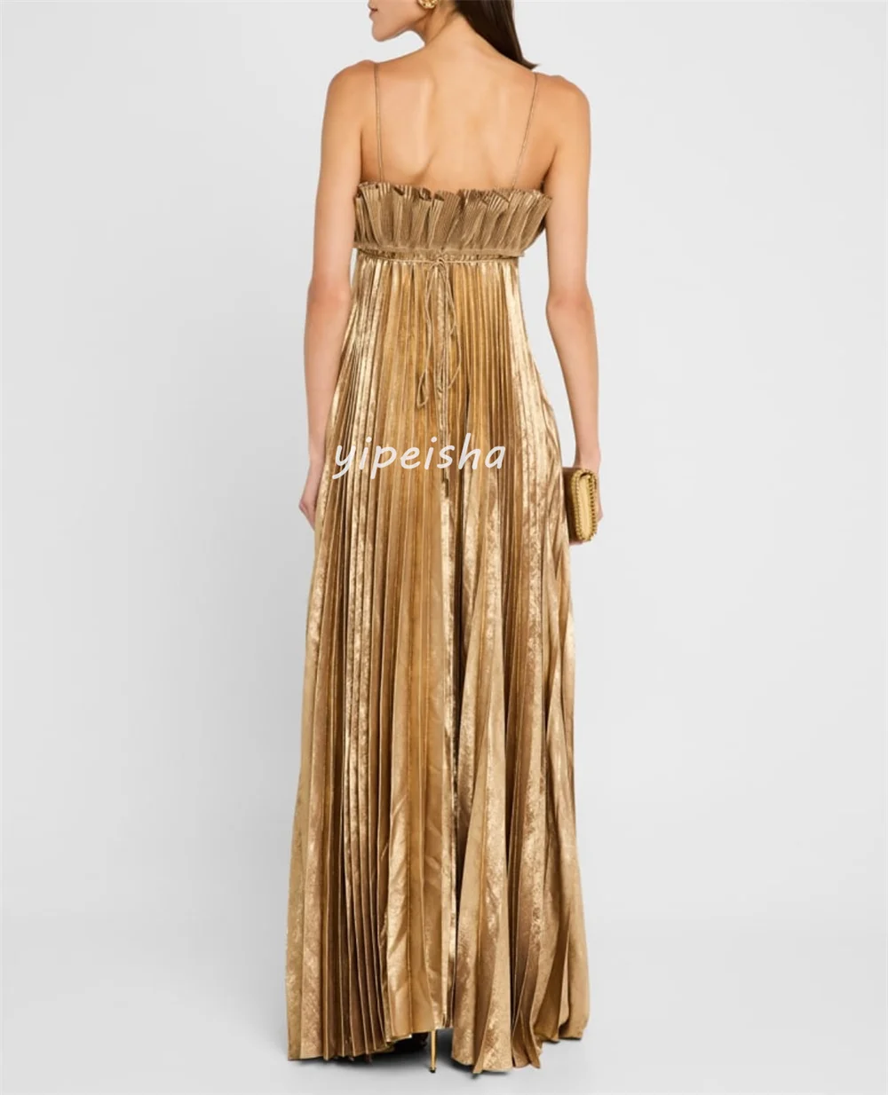 Vestidos largos sin tirantes, drapeados, plisados, a la moda, personalizados, a juego, vestidos para ocasiones a medida, tallas disponibles, alta calidad