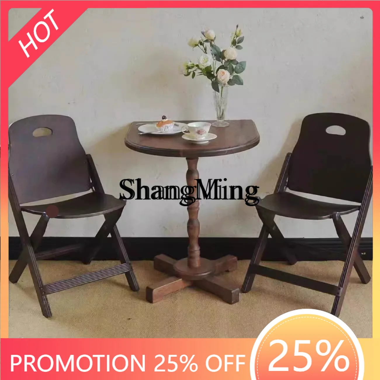 

FG simple meal coffee table solid wood oval long table personalized multi-function square circle tea table edge