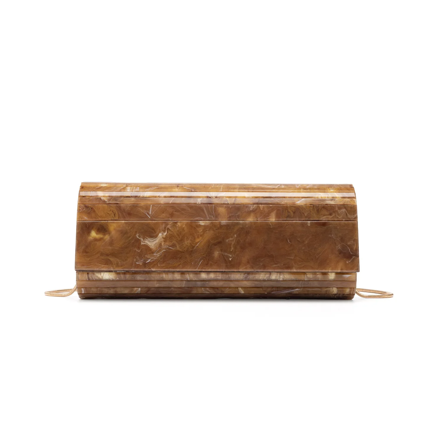 Original mother-of-pearl striped clutch  shell splicing dinner  gold chain messenger  light luxury small square bag
