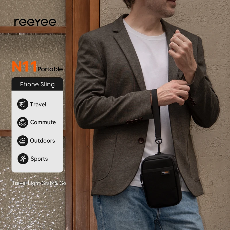 ReeYee Waterproof Crossbody Phone Bag, 1L Compact Lightweight Sling Pack, Durable Cordura Anti-Scuff Shoulder Handbag