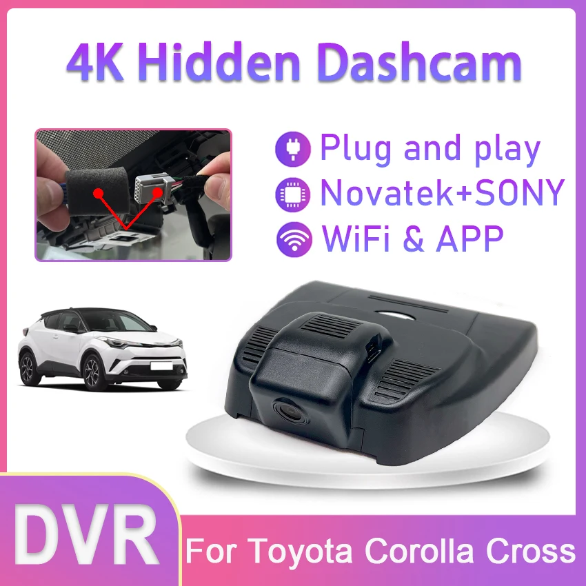 Car DVR For Toyota Corolla Cross 2022 2023 4K Dash Cam HD 2160P Driving Recorder Night Vision High Quality,Plug and play DashCam