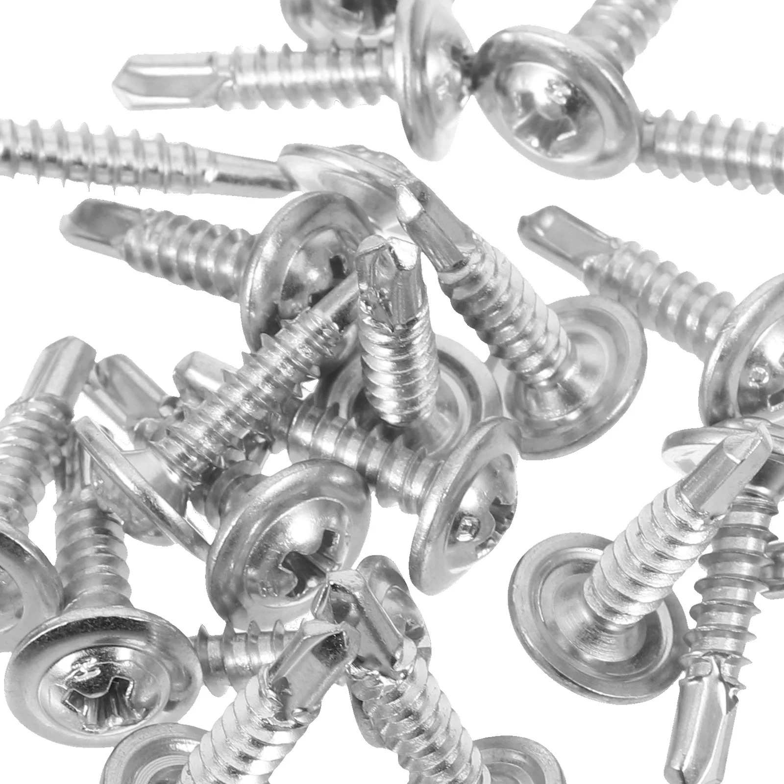 

100Pcs Self-Tapping Screws Carbon Steel Flat Head Self-Drilling Replacement Wall Plate Screws for Metal Sheet Wood Fastening