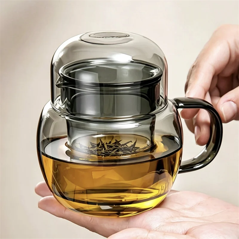 325ML Heat Resistant Borosilicate Glass Tea Cup with Tea Infuser Office Tea Separation Cup Serve Tea Maker for Home Office