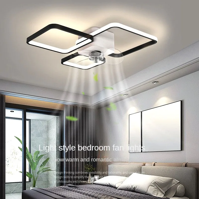 Lámpara de techo Led Simple con ventilador silencioso inteligente para dormitorio, restaurante, sala de estar, luz de Control remoto, accesorio de