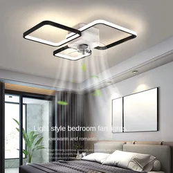 Modern Simple Led Ceiling Lamp With Smart Quiet Fan For Bedroom Restaurant Living Room Remote Control Light Home Decor Fixture