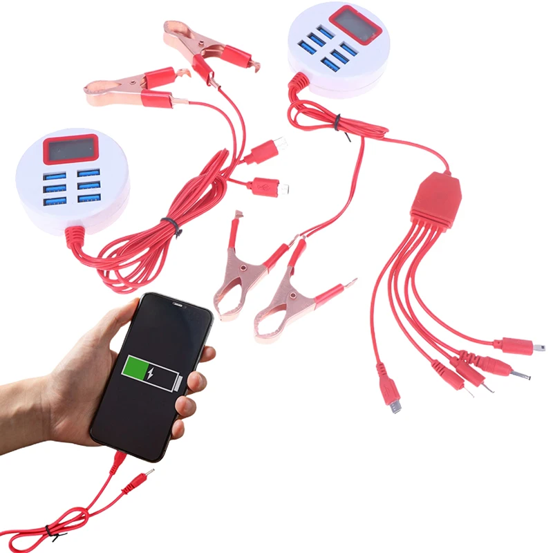 

Многофункциональный USB-адаптер питания, 1 шт., 5 В, 6-портовая док-станция с ЖК-дисплеем, зарядное устройство 1 А