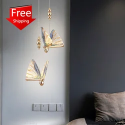 Butterfly Pendant Lighting for Kitchen Dining Room Shop Restaurant Bedroom Hanging Lamp Ceiling Decoration Chandeliers Modern