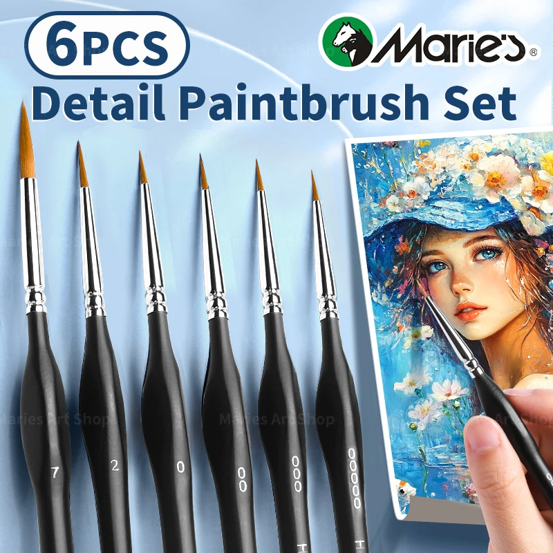 Jeu de 15 pinceaux de détail, Jeu de pinceaux miniatures, Petits pinceaux pour peinture acrylique, Aquarelle à l'huile - Miniatures, Détails