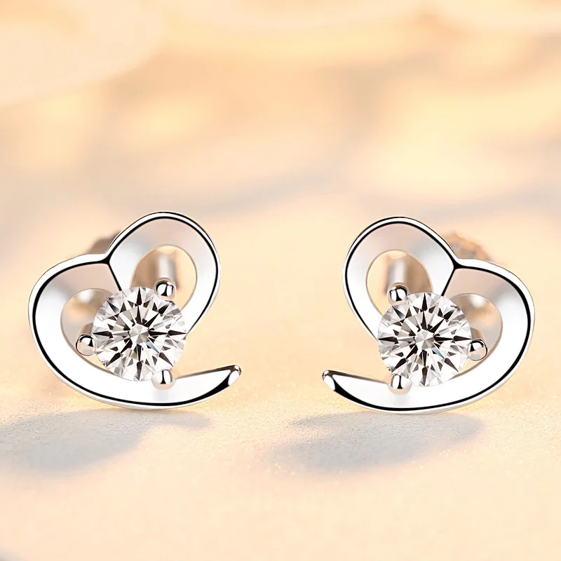 Neue 925 Sterling Silber Ohrringe 5A Zirkon Herz für Frauen Luxus Hochzeit Schmuck Elegante Weibliche Accessoires Mode Geschenk