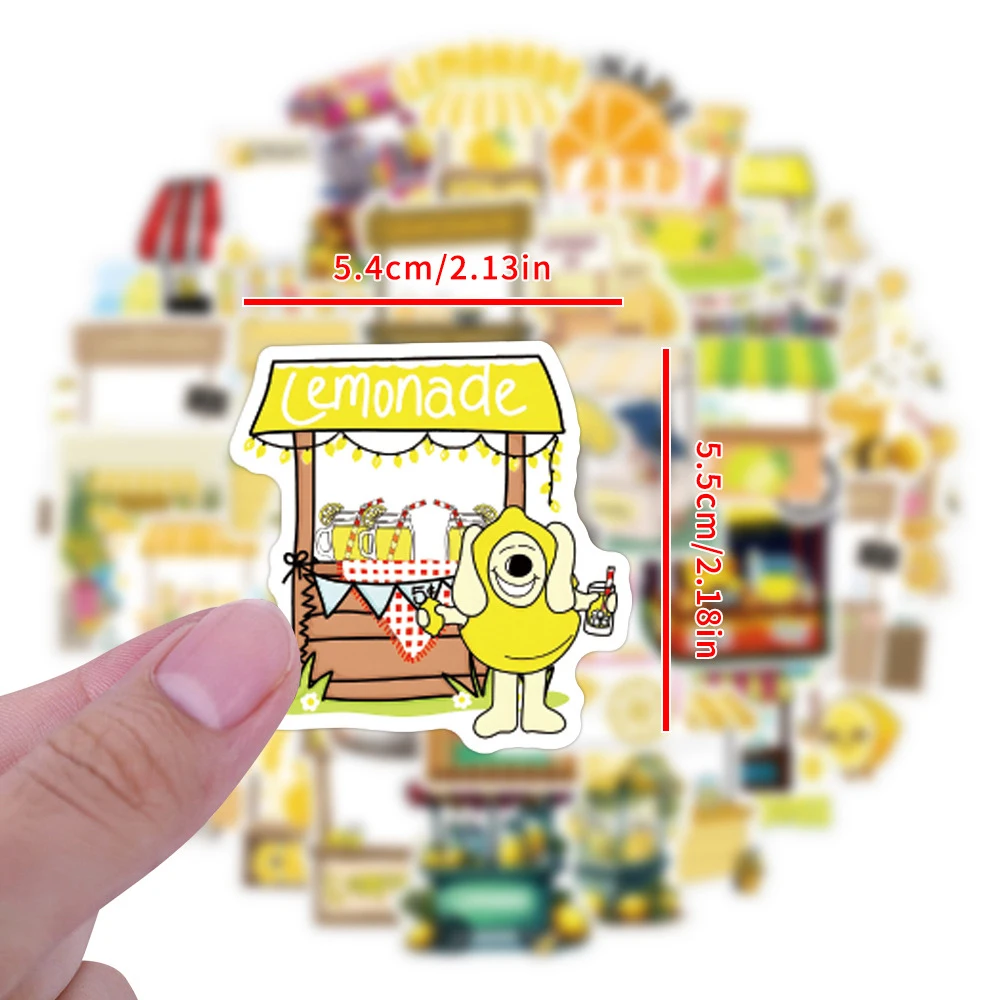 

10/30/55pcs Cute Cartoon Lemonade Stand Stickers Funny Creative Sticker Decoration Suitcase Phone Skateboard Decals for Kids Toy