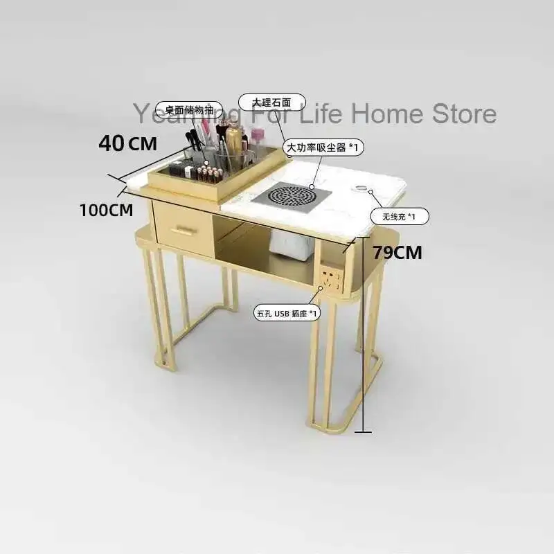 Barbershop Workstation Table Stand Accessories Manicure Nail Beauty Nail Table Modern Receptio Tavolo Per Unghie Salon Furniture