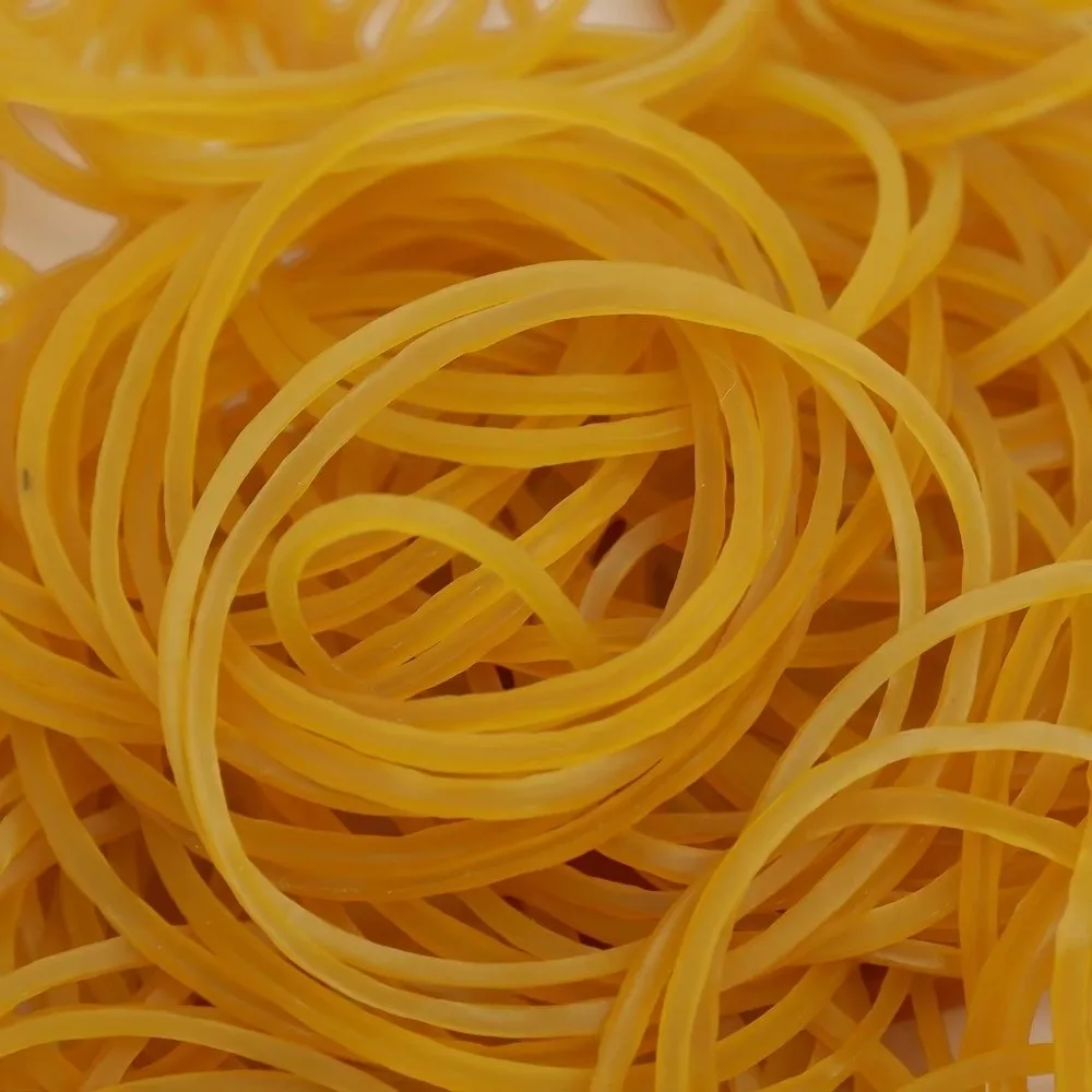 150Pcs High Elastic Rubber Bands Elasticity Fasteners Durable Elastic Bands Yellow File Fasteners For Office School Organization