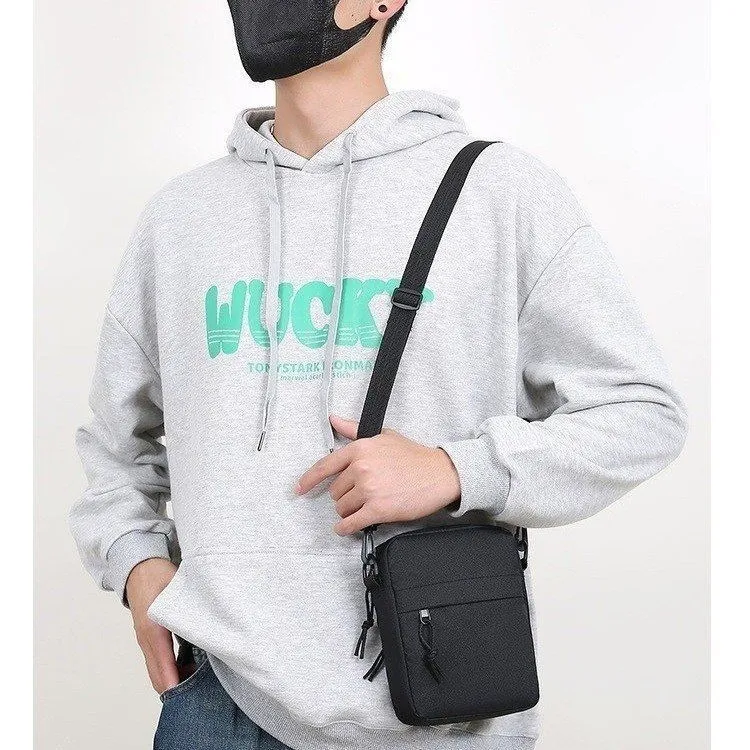 Men's Bag, Single-Shoulder Crossbody Backpack, Mobile Phone Bag, Coin and Key Bag