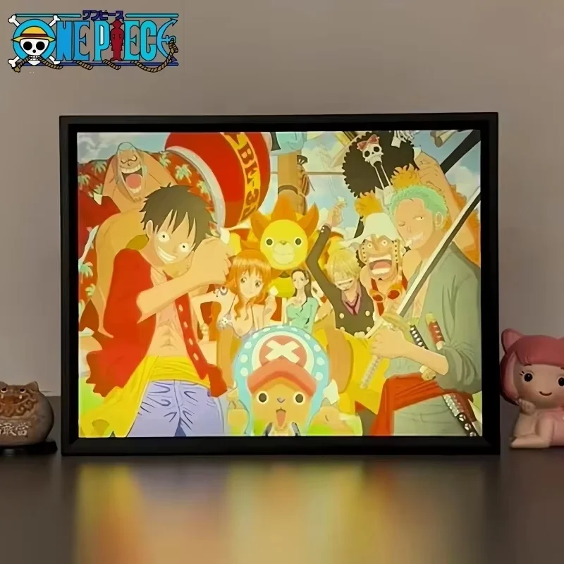 

Цельная аниме-фигурка Monkey D Luffy, светодиодный ночник, картина, декор, фото Solon Ace, украшение для комнаты, подарок на день рождения, Рождество