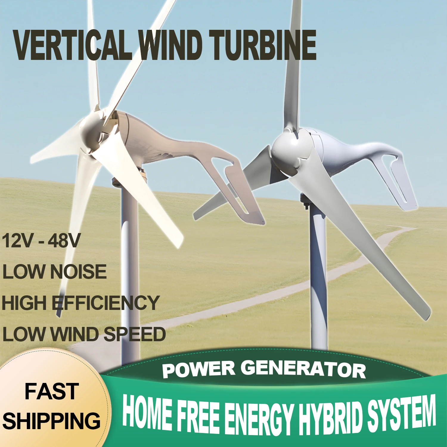 

Factory 3000W 5000W 8000W Wind Energy Generator for Home12V 24V 48V Free Power Turbine Horizontal Windmill With MPPT Controller