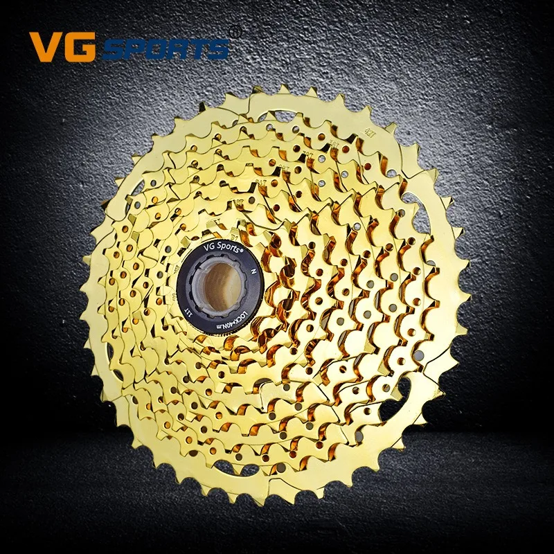 VG SPORTS Bicycle Cassette 8 9 10 Speed 11-32T 11-36T 11-42T Gold MTB Road Bike Rear Sprocket Gear