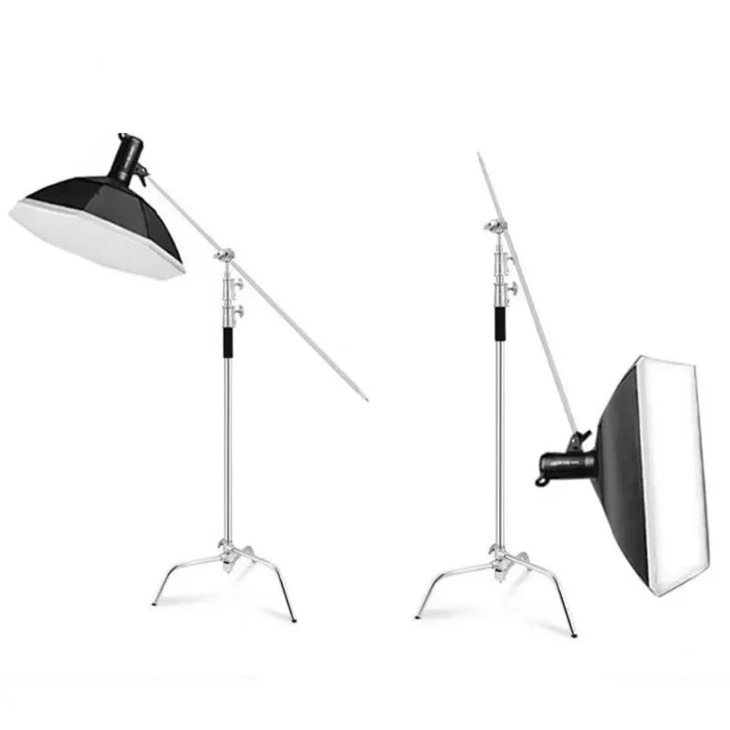 Photography magic leg light stand, stainless steel video stand, inclined arm frame flag board, removable
