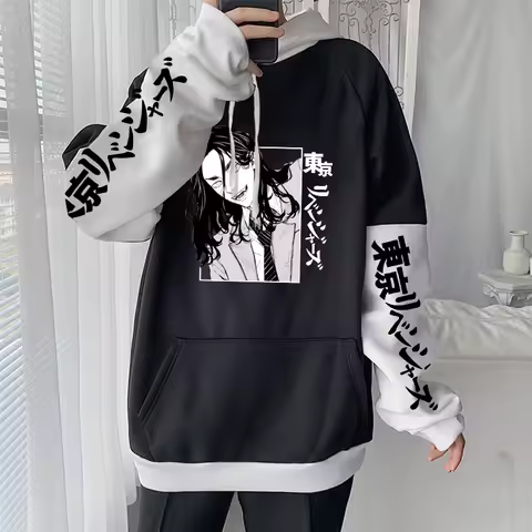 Harajuku Anime Tokyo Revengers Keisuke Baji Manga Men Hoodie Top Winter Oversized Itself Streetwear Men Clothes Sweatshirt