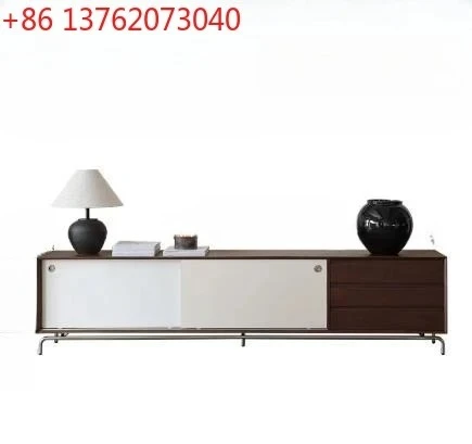 

N Medieval solid wood tall TV cabinet living room home new retro walnut floor cabinet