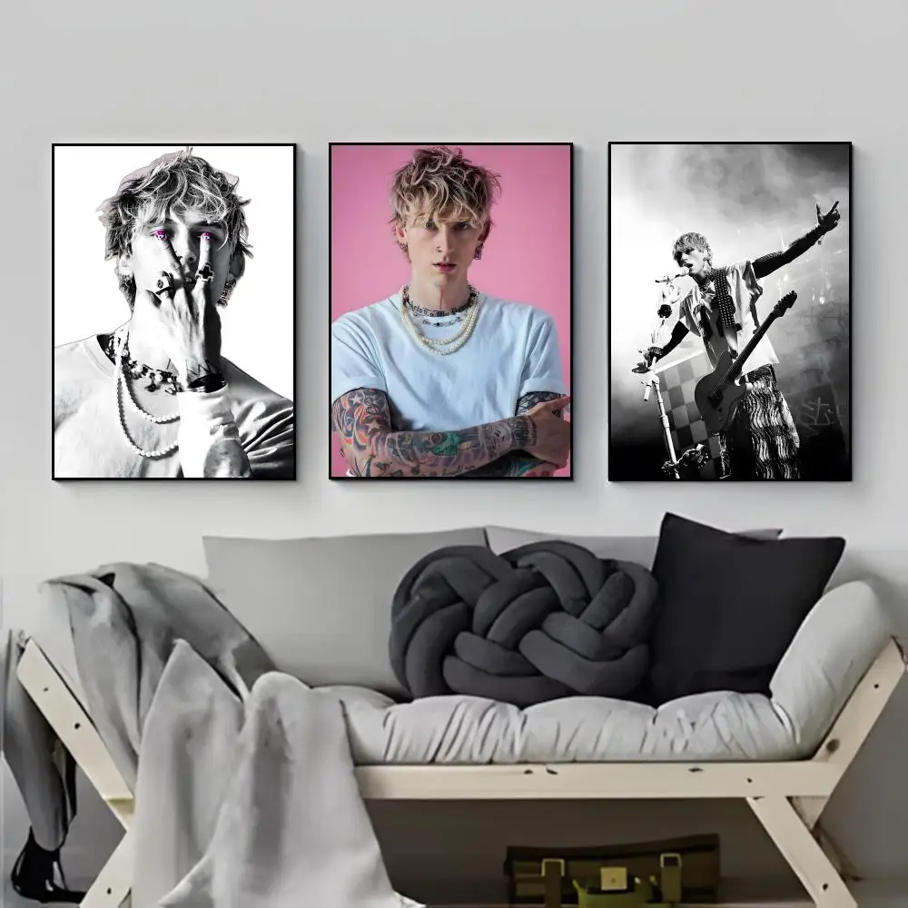 Punk Theatrical M-Machine Gun Kelly Alt-Rock Concert Art Poster HD  Waterproof Wall Sticker Bar Living Room Decor Gift
